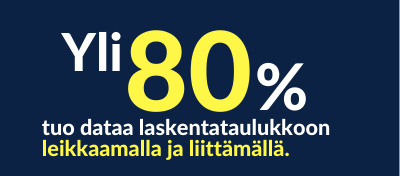 yli 80 % tuo dataa leikkaamalla ja liimaamalla 400 x 176